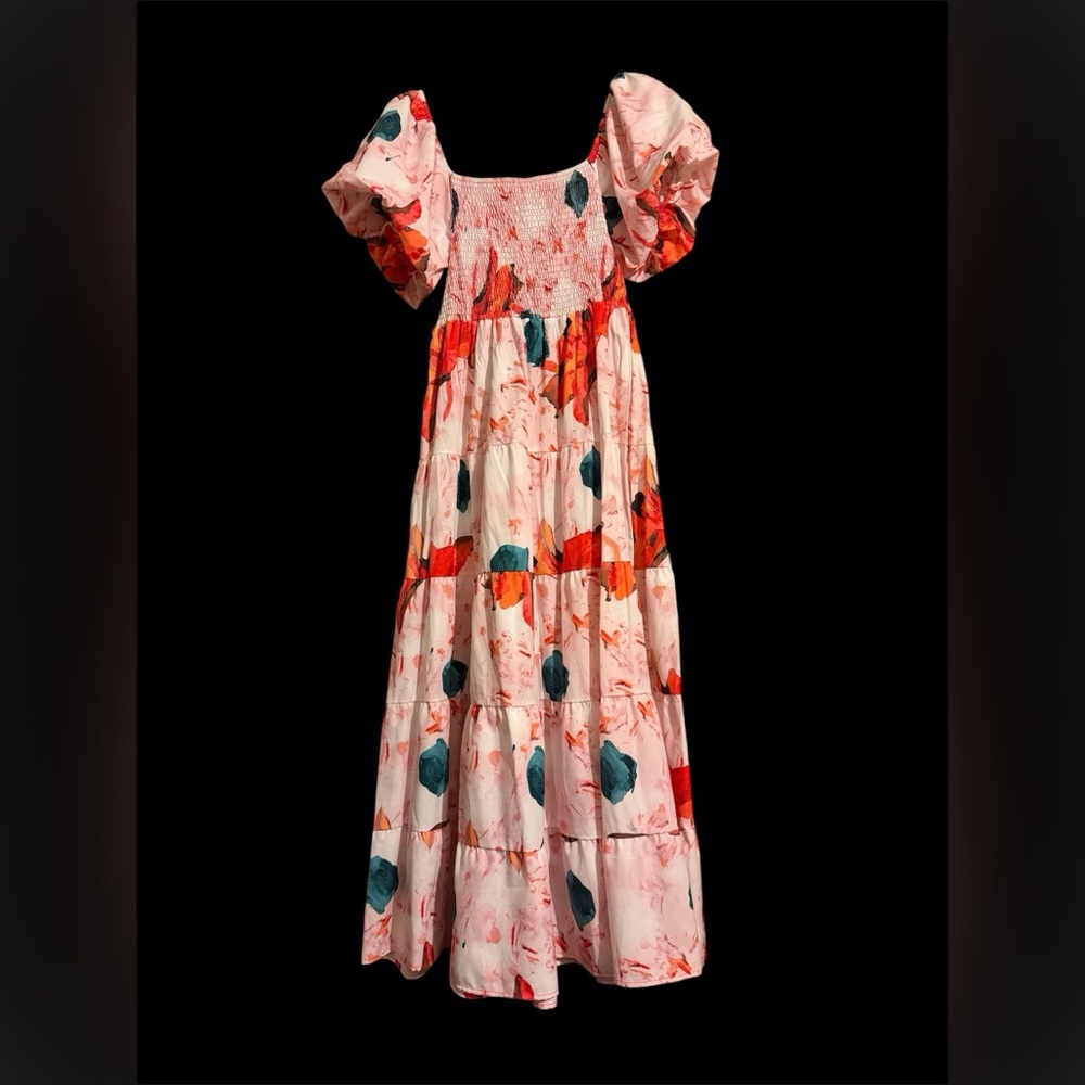Floral Puff-Sleeve Dress
